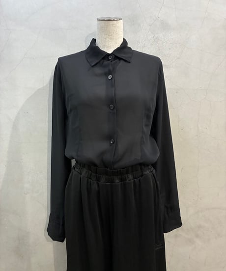 Italy Basic Sheer Shirt BK