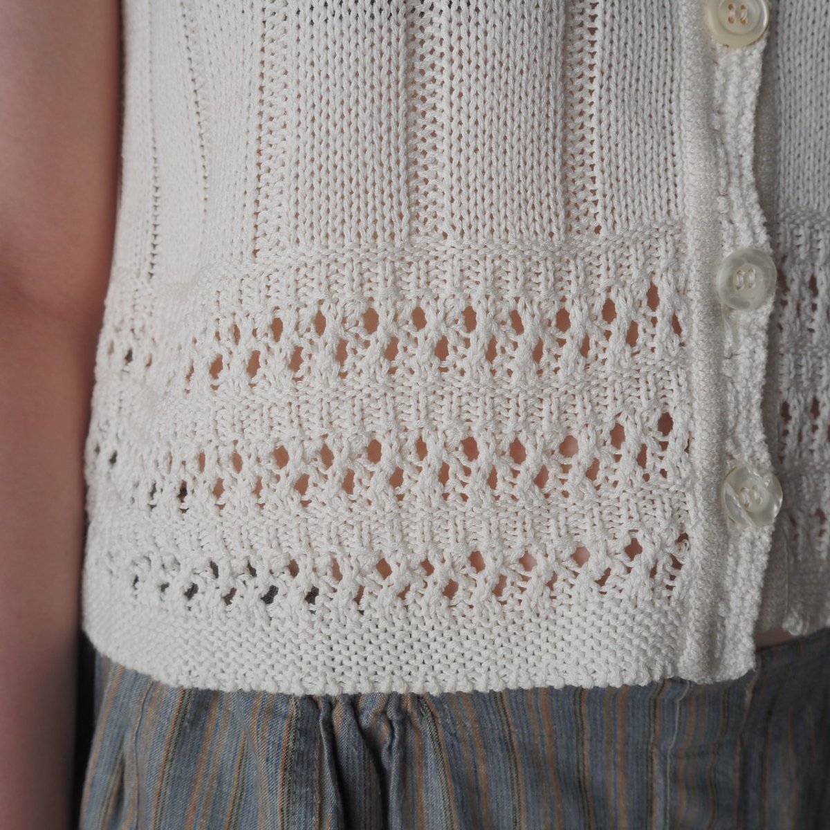 1970-80's Crochet Knit Cardigan WH | Orfeo