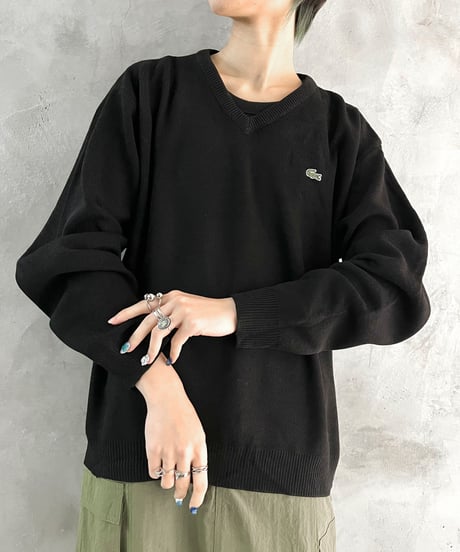 LACOSTE Vneck Knit BK