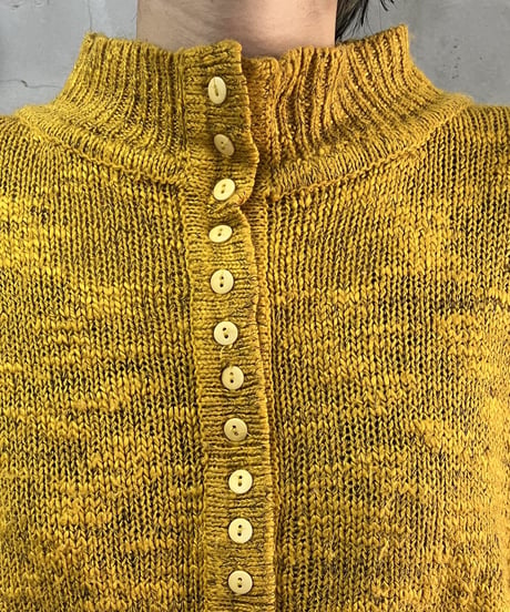 Many Button Mock Neck Knit YE