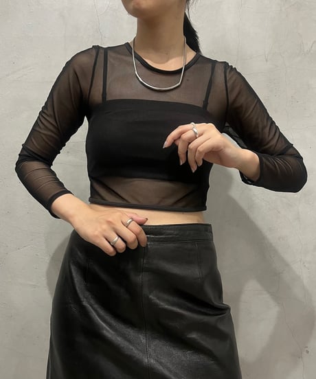 Cropped Sheer Cutsewn BK