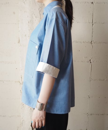 Bicolor Chambray B.D.Shirt