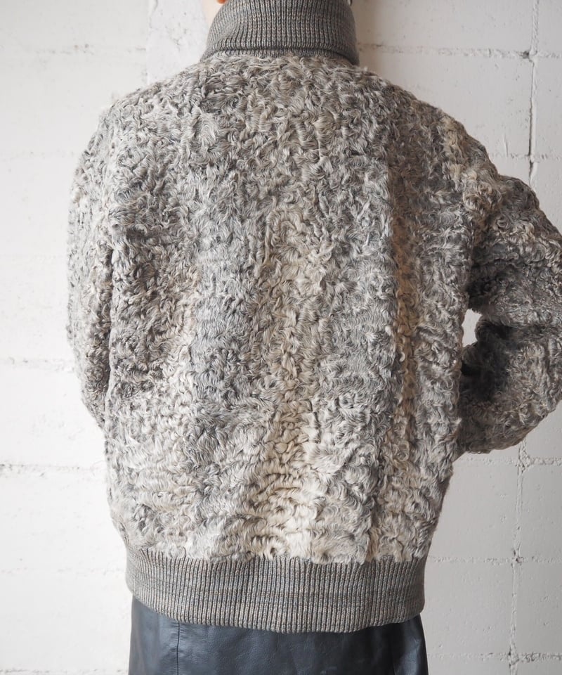 fur knit blouson