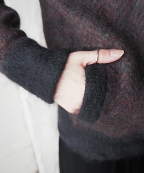 Mix Collar Mohair Knit Cardigan BKPUR