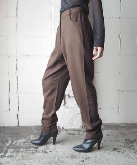 Rayon Wool Double Hem Pants BR