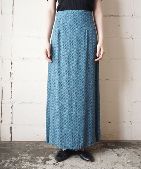 Cell Pattern Long Tight Skirt  GNGR
