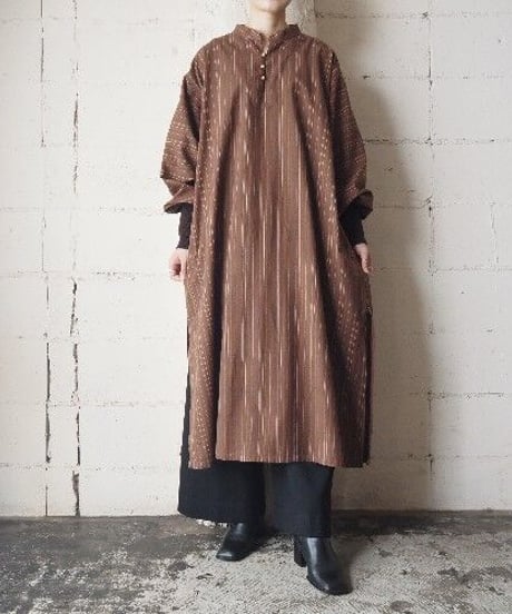 Long Rib Stripe Shirt Dress BR