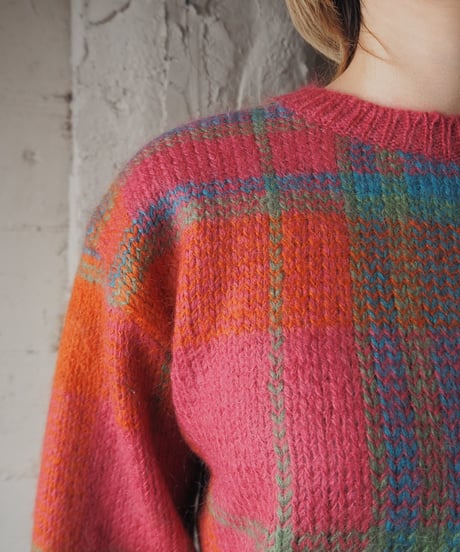 Pattern Mohair Crew Neck Knit PI