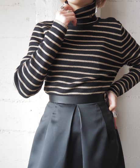 Ralph Lauren Boarder Pattern Lame Rib Knit BKGD