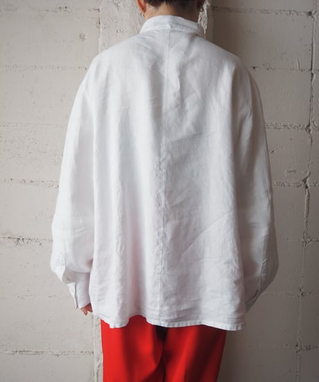 Cacharel Flower Embroidery Linen Shirt WH RE