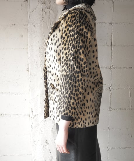1950-60's Vintage Woolf Brothers Leopard Fake Fur Jacket BEBK