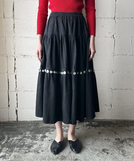 Medal Design Tiered Skirt BK