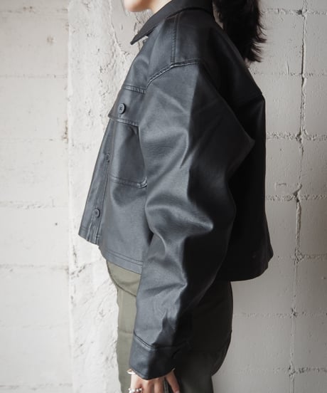 Fake Leather Shirt Jacket BK