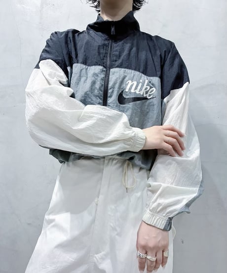 NIKE Tricolor Nylon Jacket BK GR WH