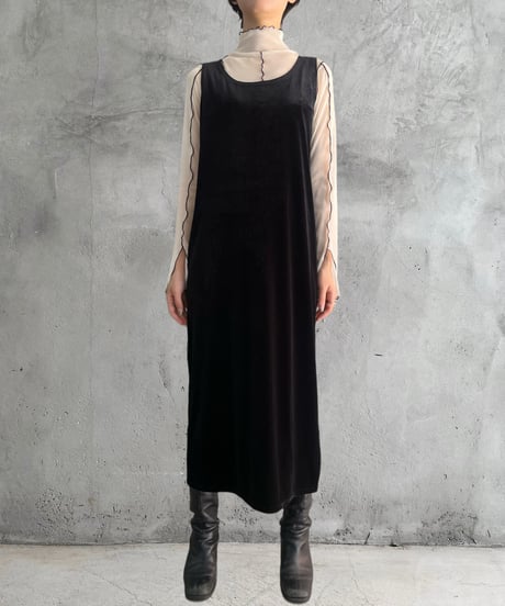 Velour Sleeveless Dress BK