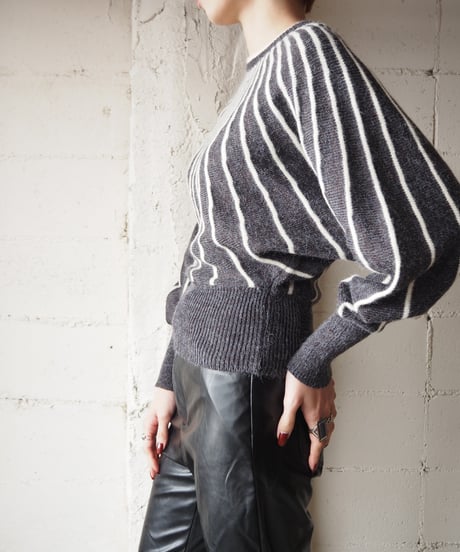 Dolman Sleeve Stripe Sweater GRWH