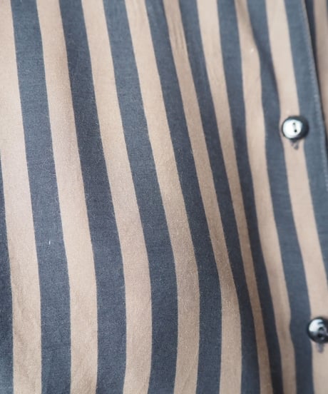 1980's EURO Collarless Stripe Shirt