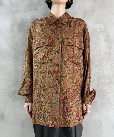 Front Pocket Ethnic Pattern Blouse BRRE
