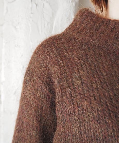 Mock Neck Mohair Mix Sweater DBR