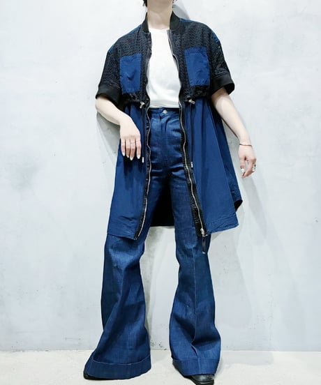 DIESEL S/S Blouson × Shirt Docking Dress NVBK