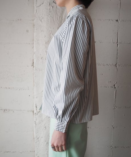 1970's France Double Breasted Stripe Shirt WHBK