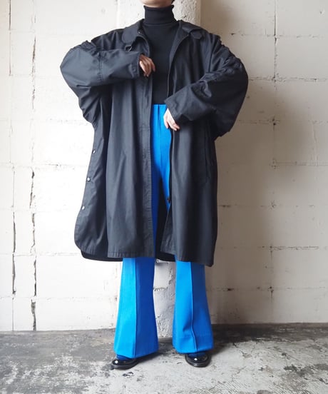 Stand Collar Shoulder Design Coat BK