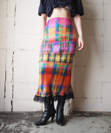 Desigual  Colorful Plaid Tight Skirt PIORYE