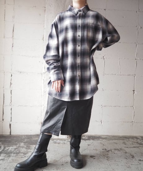 Cotton Check Shirt BK GR