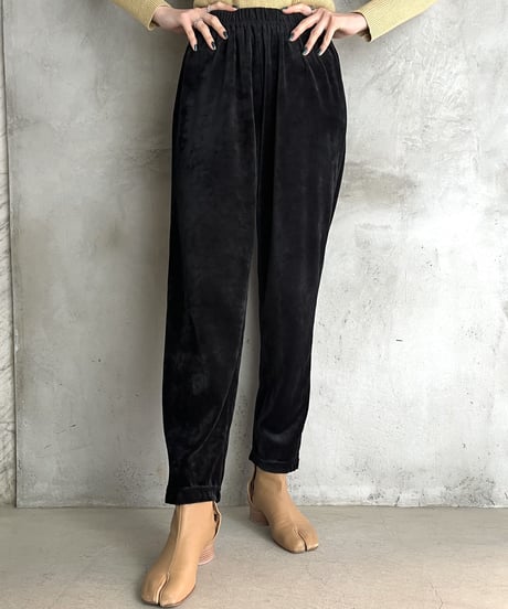 Velour Easy Straight Pants BK