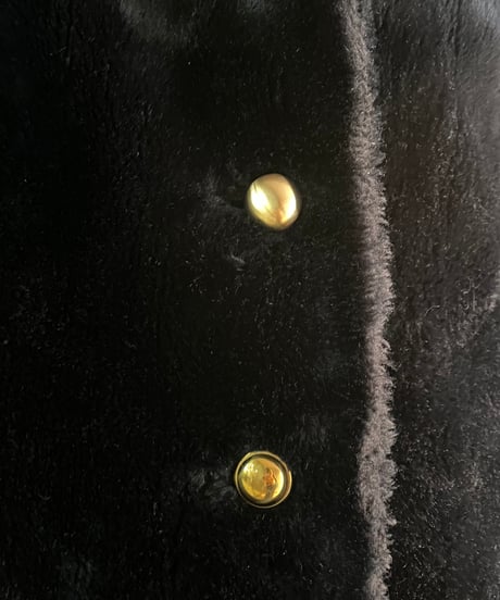 Gold Button Fake Fur Coat BK