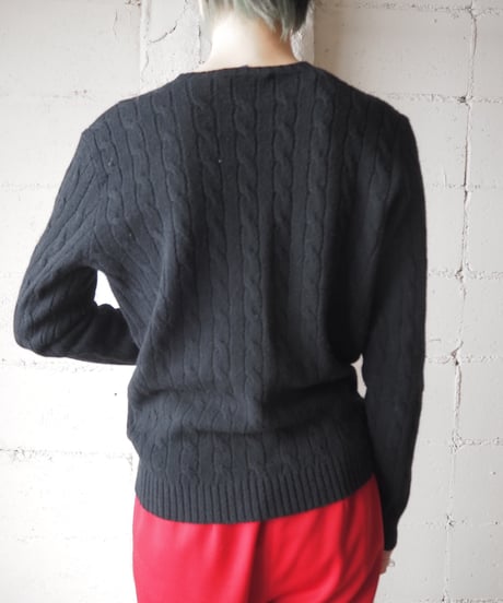RALPH LAUREN Cable Wool Knit BK
