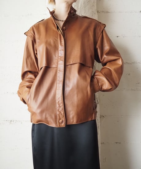 Stand Collar Leather Jacket BR