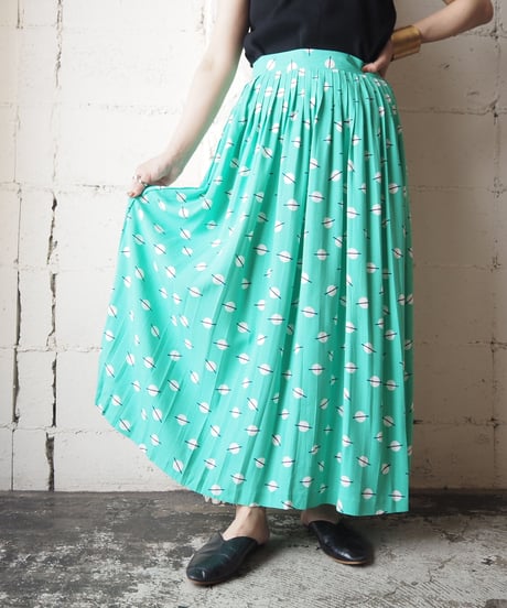 Circle Pattern Rayon Skirt GN