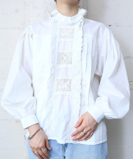 Lace×Tuck Bodice Blouse WH
