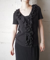 LAUREN Ralph Lauren Ruffle Collar Knit BK