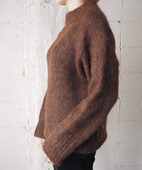 Mock Neck Mohair Mix Sweater DBR