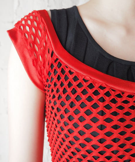 French Sleeve Mesh Long Tee RE
