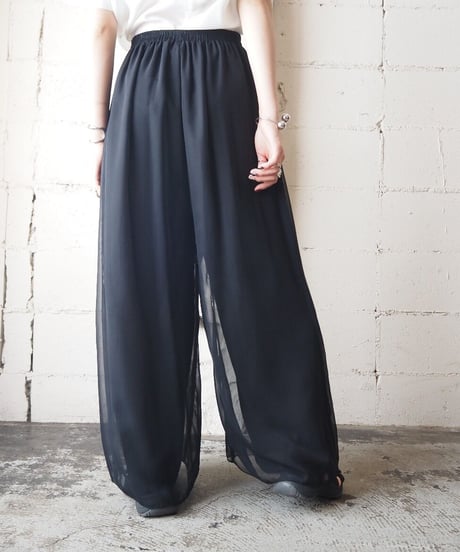Sheer Layered Easy Pants BK