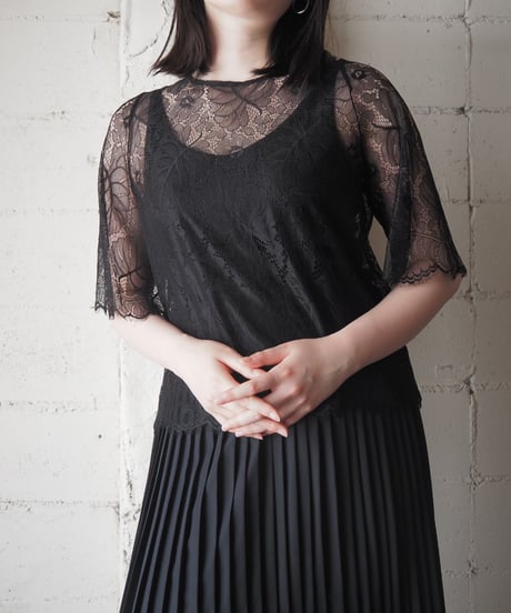 GANNI Flower Lace Tops BK