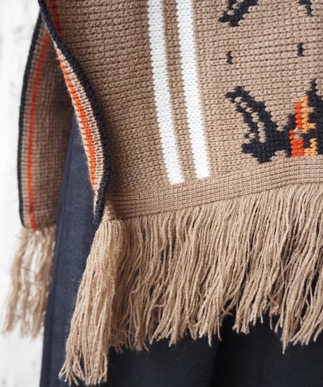 Pattern Square Fringe Vest BEWH