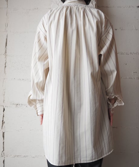 RALPH LAUREN Stripe Grandpa Shirt IVPUR