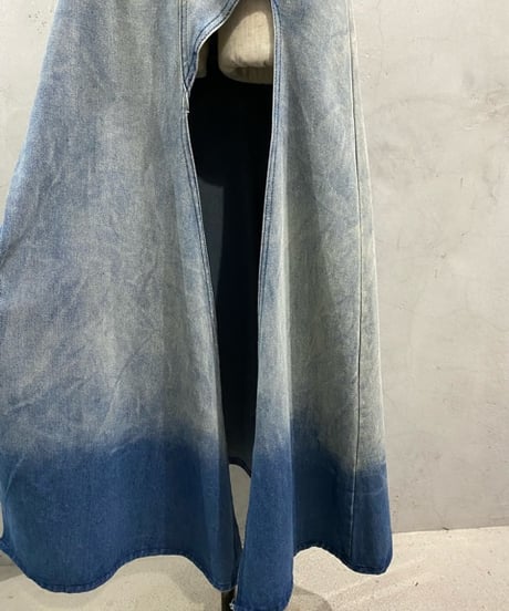 Design Hem Gradation Denim Skirt LBLBL