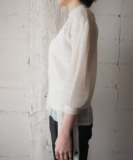 1960~70's Sheer Stand Collar Blouse IV