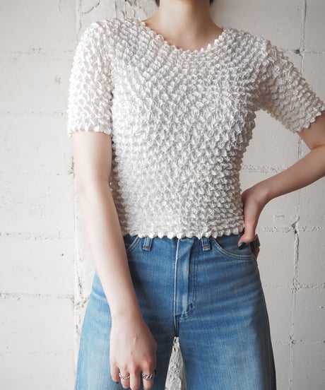 Short Sleeve Popcorn Tops WH