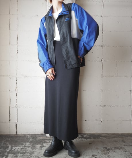 NIKE Stand Collar Nylon Jacket BKPURWH
