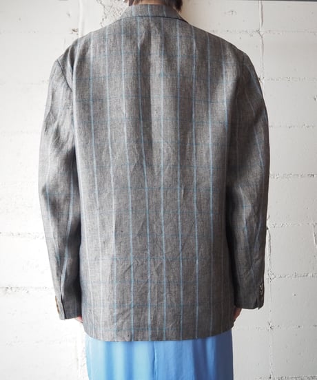 Double Breasted Check Pattern Jacket GR