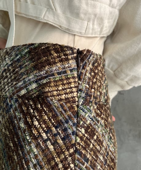 Tweed Aline Fringe Skirt BRBL