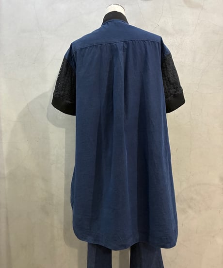 DIESEL S/S Blouson × Shirt Docking Dress NVBK