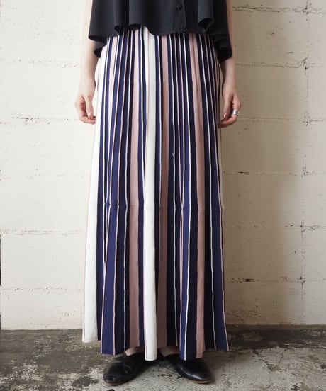Stripe Easy Knit Skirt PINV