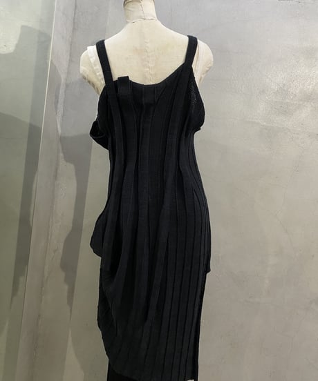 RAGNE KIKAS for Yohji Yamamoto Random Hem Design Rib Knit Tank BK